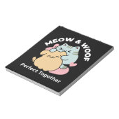 Meow & Woof Perfect Together - Schattigee kat en h Notitieblok (Linkerzijde)