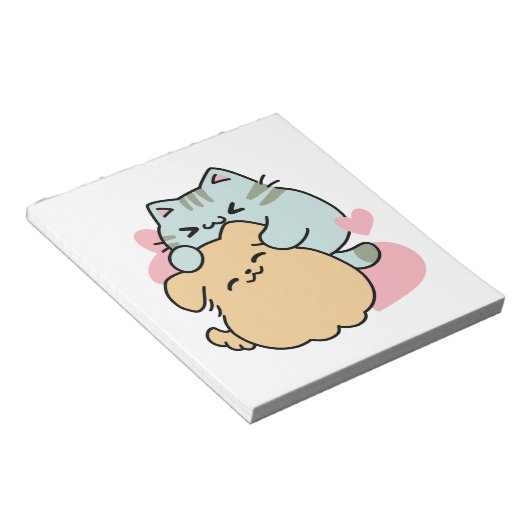 Meow & Woof Perfect Together - Schattigee kat en h Notitieblok (Schuin)