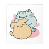 Meow & Woof Perfect Together - Schattigee kat en h Notitieblok (Voorkant)