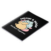 Meow & Woof Perfect Together - Schattigee kat en h Notitieboek (Linkerzijde)
