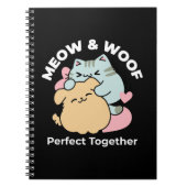 Meow & Woof Perfect Together - Schattigee kat en h Notitieboek (Voorkant)