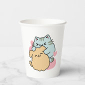 Meow & Woof Perfect Together - Schattigee kat en h Papieren Bekers (Achterkant)