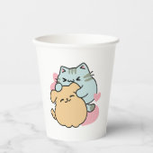 Meow & Woof Perfect Together - Schattigee kat en h Papieren Bekers (Voorkant)