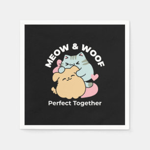 Meow & Woof Perfect Together - Schattigee kat en h Servet