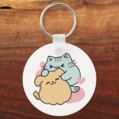 Meow & Woof Perfect Together - Schattigee kat en h Sleutelhanger (Voorkant)
