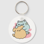 Meow & Woof Perfect Together - Schattigee kat en h Sleutelhanger (Achterkant)