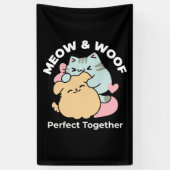 Meow & Woof Perfect Together - Schattigee kat en h Spandoek (Verticaal)