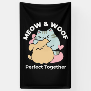 Meow & Woof Perfect Together - Schattigee kat en h Spandoek