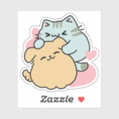 Meow & Woof Perfect Together - Schattigee kat en h Sticker (Vel)