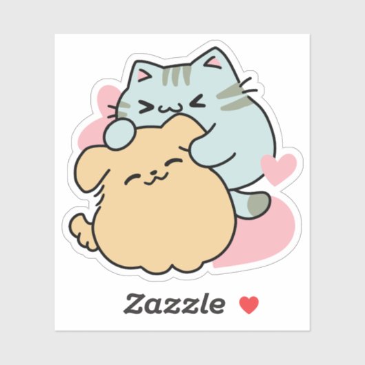 Meow & Woof Perfect Together - Schattigee kat en h Sticker (Vel)