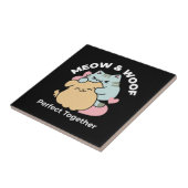 Meow & Woof Perfect Together - Schattigee kat en h Tegeltje (Zijkant)