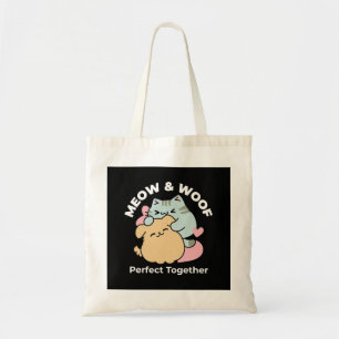 Meow & Woof Perfect Together - Schattigee kat en h Tote Bag