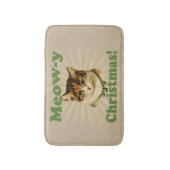 Meow-y kerst, Cute Funny Holiday Cat Animal Badmat (Voorkant Verticaal)