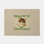 Meow-y kerst, Cute Funny Holiday Cat Animal Deurmat (Voorkant)