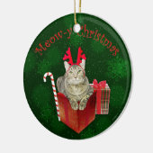 Meow-y Kerstmis Keramisch Ornament (Links)