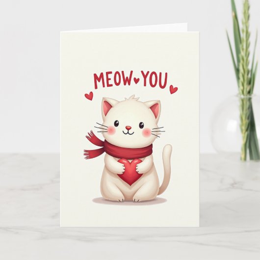 Meow You Cat Love Card Kaart (Voorkant)