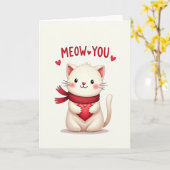Meow You Cat Love Card Kaart (Gele Bloem)