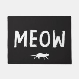 MEOW Zwart en Wit | Kattenliefhebber Deurmat