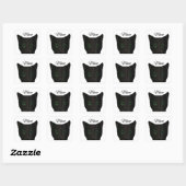Meow Zwarte Kat Vierkante Sticker (Vel)