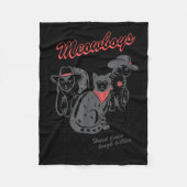 Meowboys Hard Times Tough Kitties Cowboy Cats With Fleece Deken (Voorkant)