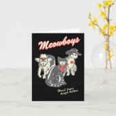 Meowboys Hard Times Tough Kitties Cowboy Cats With Kaart (Gele Bloem)