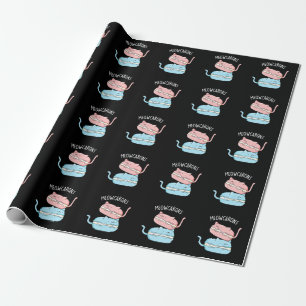 Meowcarons Funny Macaron Pun Dark BG Cadeaupapier