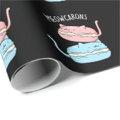 Meowcarons Funny Macaron Pun Dark BG Cadeaupapier (Rol Hoek)