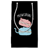 Meowcarons Funny Macaron Pun Dark BG Klein Cadeauzakje (Voorkant)