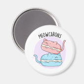 Meowcarons Funny Macaron Pun Magneet (Voorkant / Achterkant)