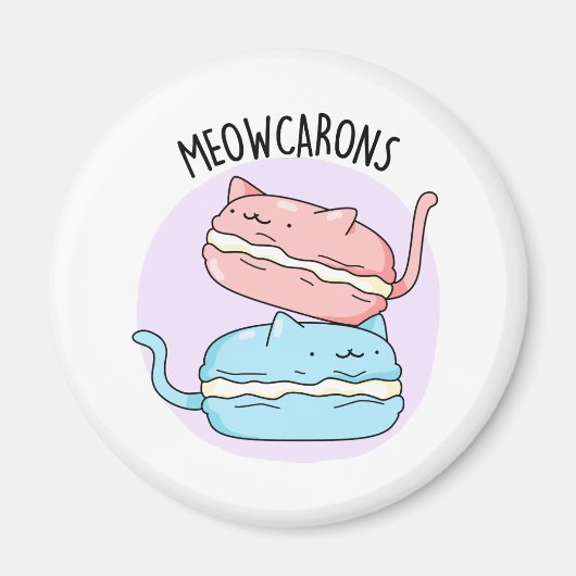 Meowcarons Funny Macaron Pun Magneet (Voorkant)