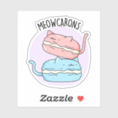 Meowcarons Funny Macaron Pun Sticker (Vel)
