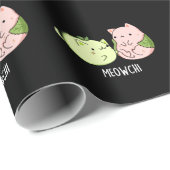 Meowchi Funny Mochi Food Pun Dark BG Cadeaupapier (Rol Hoek)