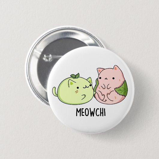 Meowchi Funny Mochi Pun Ronde Button 5,7 Cm (Voorkant /achterkant)