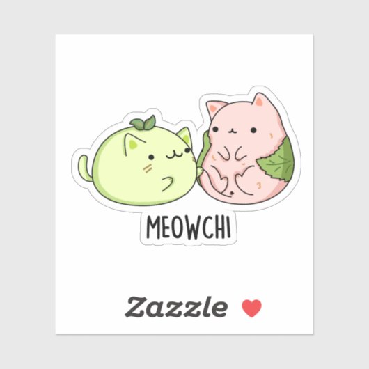 Meowchi Funny Mochi Pun Sticker (Vel)