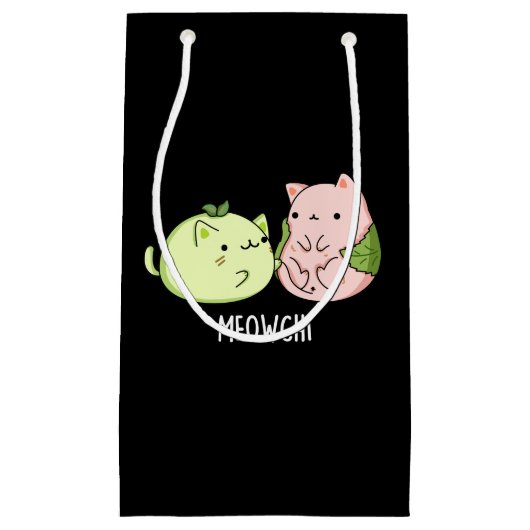 Meowchi Grappig Mochi Pun Donker BG Klein Cadeauzakje (Voorkant)