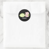 Meowchi Grappig Mochi Pun Donker BG Ronde Sticker (Tas)