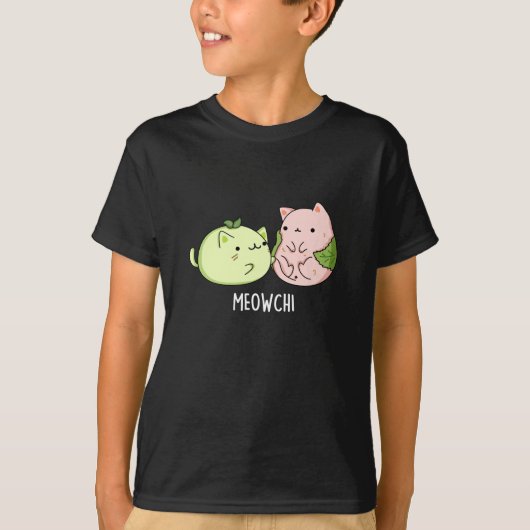 Meowchi Grappig Mochi Pun Donker BG T-shirt (Voorkant)