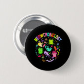 Meowcrobiology Cat Meow Microbiology Science Ronde Button 5,7 Cm (Voorkant /achterkant)