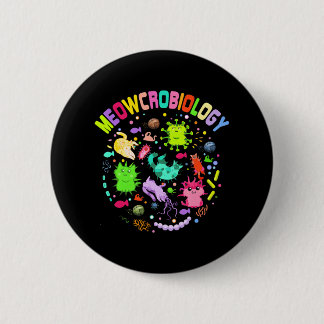 Meowcrobiology Cat Meow Microbiology Science Ronde Button 5,7 Cm