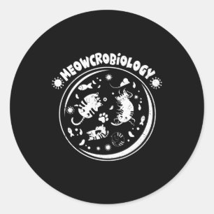 Meowcrobiology Microbiology Cute Kitten Science Ronde Sticker