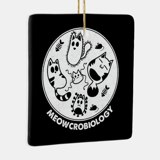 Meowcrobiology Microbiology Science Cat Lovers Keramisch Ornament (Rechts)