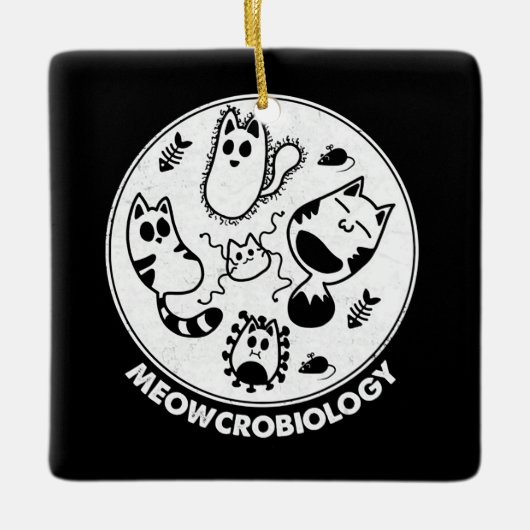 Meowcrobiology Microbiology Science Cat Lovers Keramisch Ornament (Voorkant)
