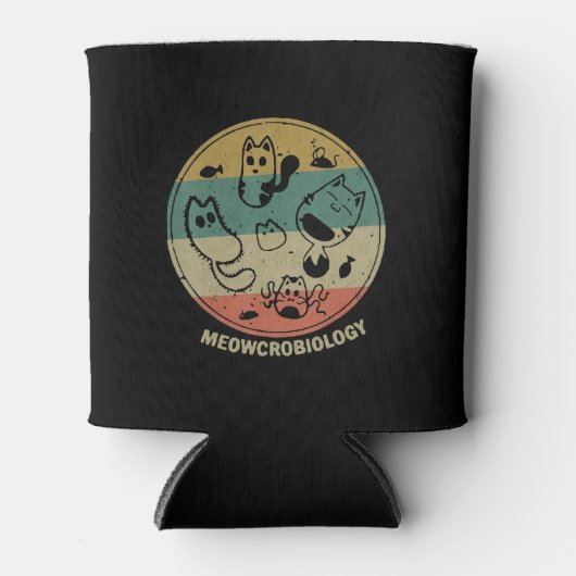 Meowcrobiology Microbiology Science Funny Cat Love Blikjeskoeler (Voorkant)