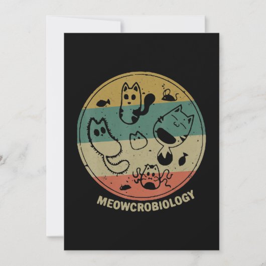 Meowcrobiology Microbiology Science Funny Cat Love Feestdagenkaart (Voorkant)