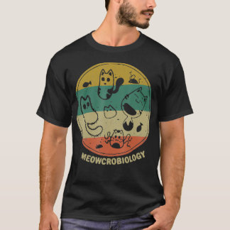 Meowcrobiology Microbiology Science Funny Cat Love T-shirt