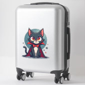 Meowcula Funny Cat Vampire Dracula Halloween Sticker (Koffer)