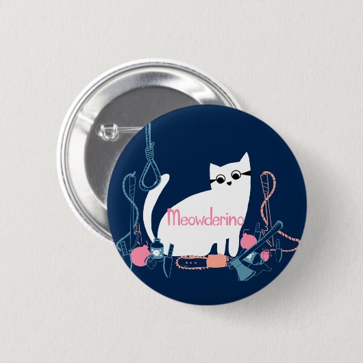 Meowderino (met wapens) Pin Ronde Button 5,7 Cm (Voorkant /achterkant)