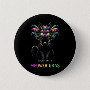 Meowdi Gras Mardi Gras Cat Lover New Orleans Louis Ronde Button 5,7 Cm