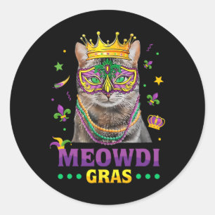 Meowdi Gras Mardi Gras Cat Lover New Orleans Louis Ronde Sticker