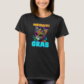 Meowdi Gras Mardi Gras Cat T-shirt (Voorkant)